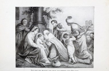 Hıristiyan illüstrasyon. Eski görüntü