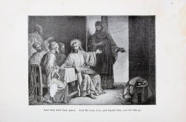 Hıristiyan illüstrasyon. Eski görüntü