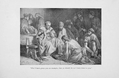 Hıristiyan illüstrasyon. Eski görüntü