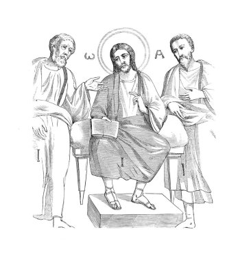 Hıristiyan illüstrasyon. Eski görüntü