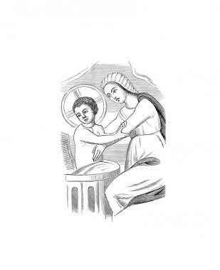 Hıristiyan illüstrasyon. Eski görüntü