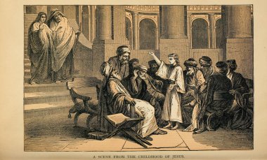 Hıristiyan illüstrasyon. Eski görüntü