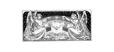 Hıristiyan illüstrasyon. Eski görüntü