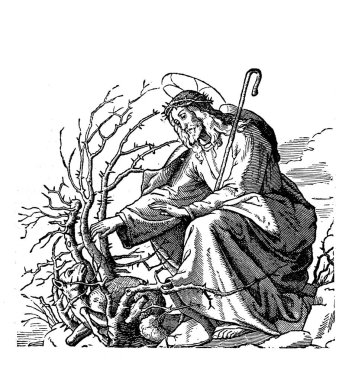 Hıristiyan illüstrasyon. Eski görüntü