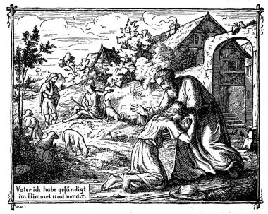 Hıristiyan illüstrasyon. Eski görüntü