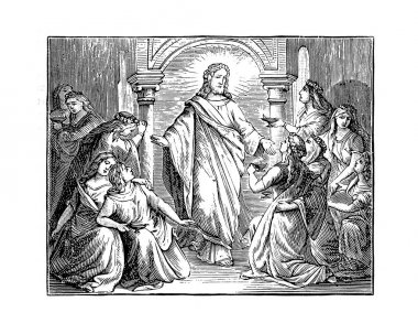 Christian illustration. Old image clipart