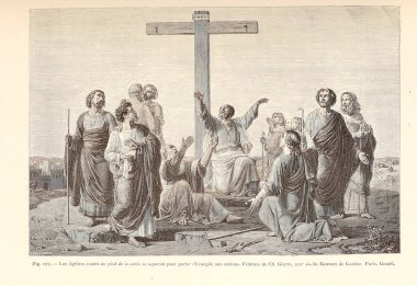 Hıristiyan illüstrasyon. Eski görüntü