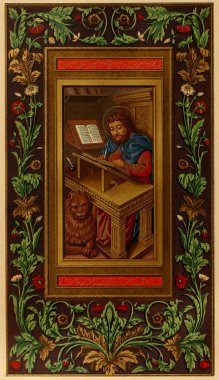 Hıristiyan illüstrasyon. Eski görüntü