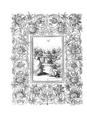 Hıristiyan illüstrasyon. Eski görüntü