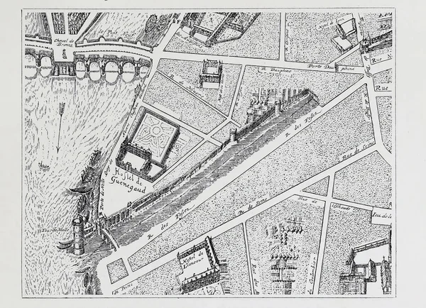 План Парижа Ретро Образ — стоковое фото