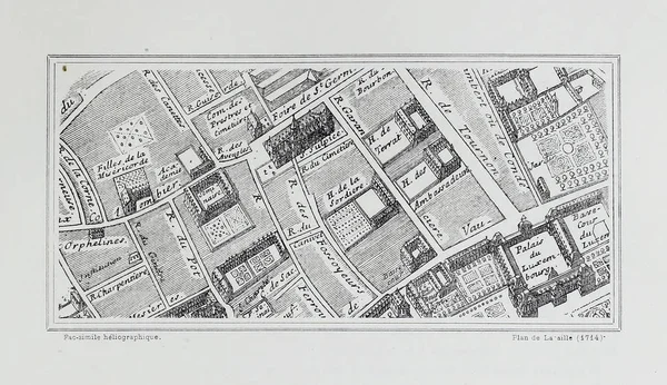 Plan of Paris. Retro image