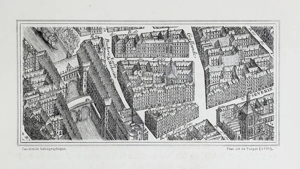 Σχέδιο Του Παρισιού Ρετρό Εικόνα — Φωτογραφία Αρχείου