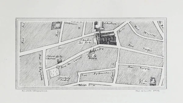 План Парижа Ретро Образ — стоковое фото