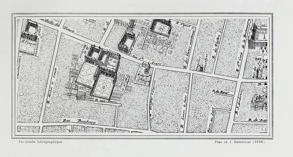 Plan of Paris. Retro image