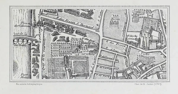 Plan of Paris. Retro image