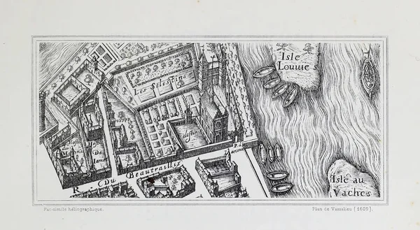 Plan of Paris. Retro image