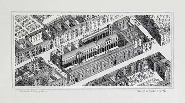 Plan of Paris. Retro image