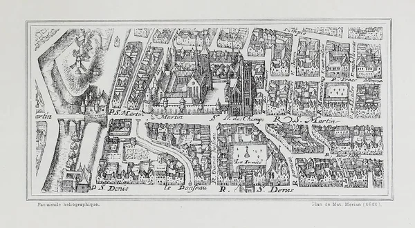 Plan of Paris. Retro image