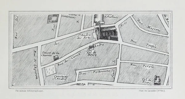 Plan of Paris. Retro image