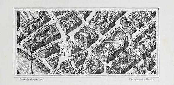 Plan of Paris. Retro image