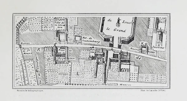 Plan of Paris. Retro image