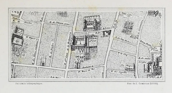 Plan of Paris. Retro image