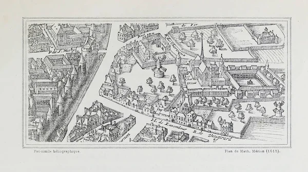 Plan of Paris. Retro image
