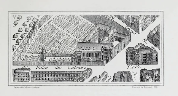 Plan of Paris. Retro image