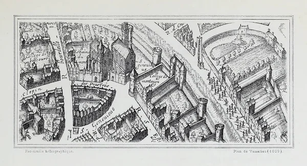 Plan of Paris. Retro image