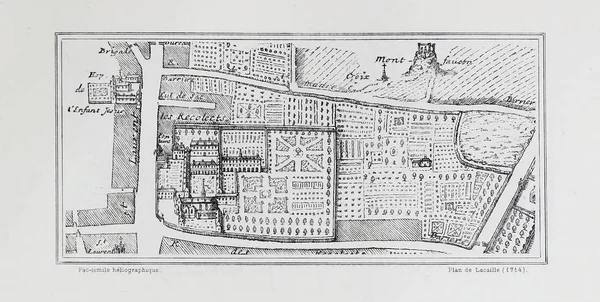 Plan of Paris. Retro image