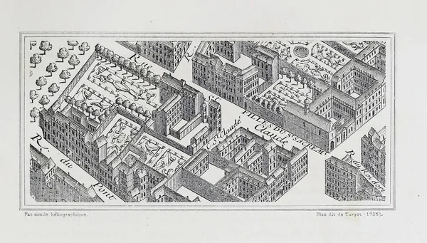 Paris Planı Retro Görüntü — Stok fotoğraf