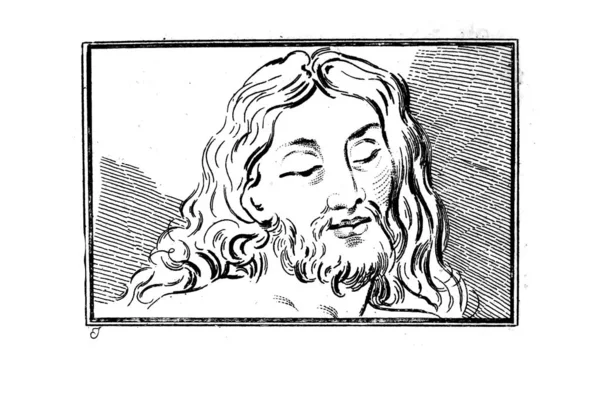 Jesus Kristus Står Inför Gammal Illustration — Stockfoto