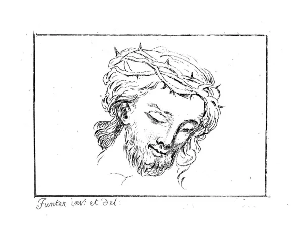 Jésus Christ Visage Vieille Illustration — Photo