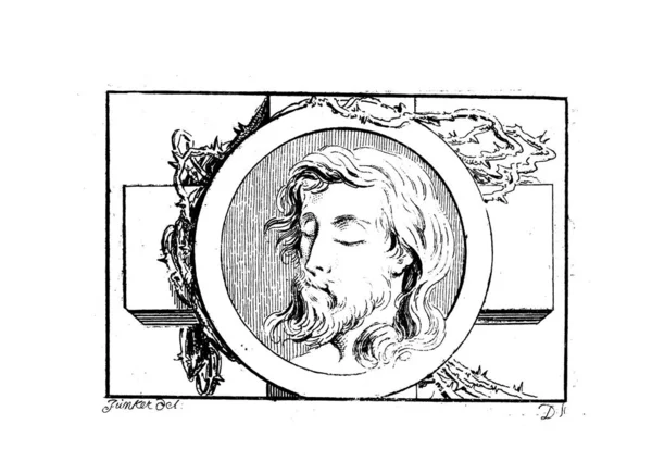 Jésus Christ Visage Vieille Illustration — Photo