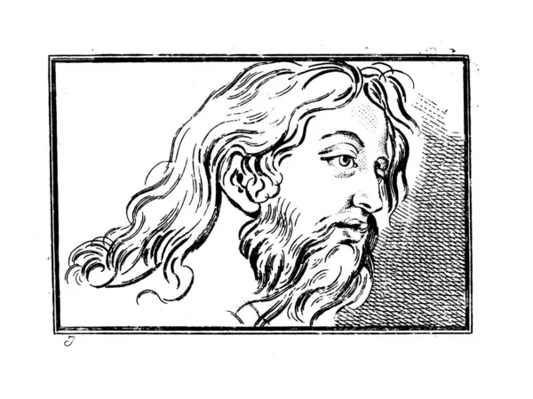 耶稣基督的脸 旧插图 — 图库照片