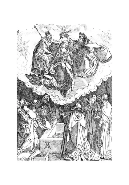 Virgen María Antigua Ilustración —  Fotos de Stock