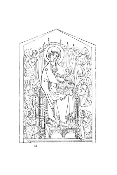 Vergine Maria Vecchia Illustrazione — Foto Stock