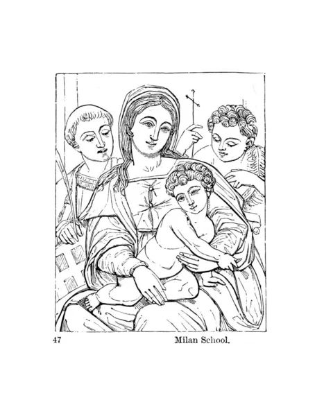 Maagd Maria Oude Illustratie — Stockfoto
