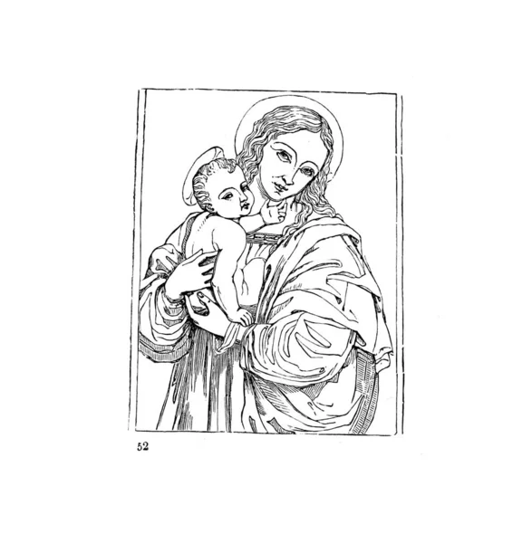 Vierge Marie Vieille Illustration — Photo