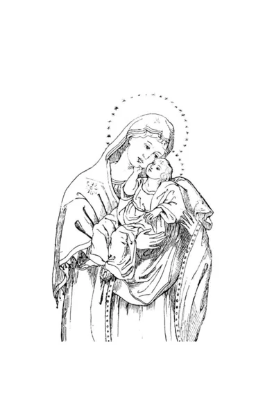 Vierge Marie Vieille Illustration — Photo