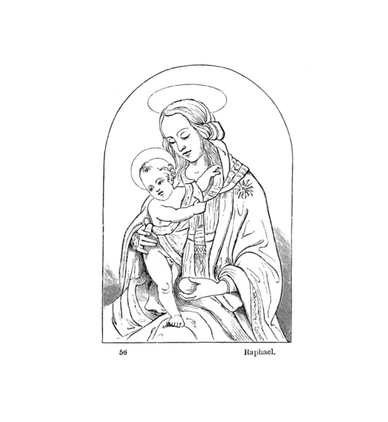 Marii Panny Stara Ilustracja — Zdjęcie stockowe