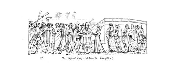 Szűz Mária Régi Illusztráció — Stock Fotó