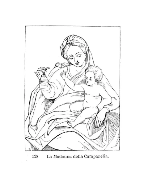 Virgin Mary Old Illustration — Stock Photo, Image