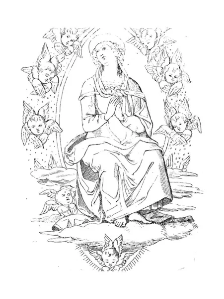 Vierge Marie Vieille Illustration — Photo