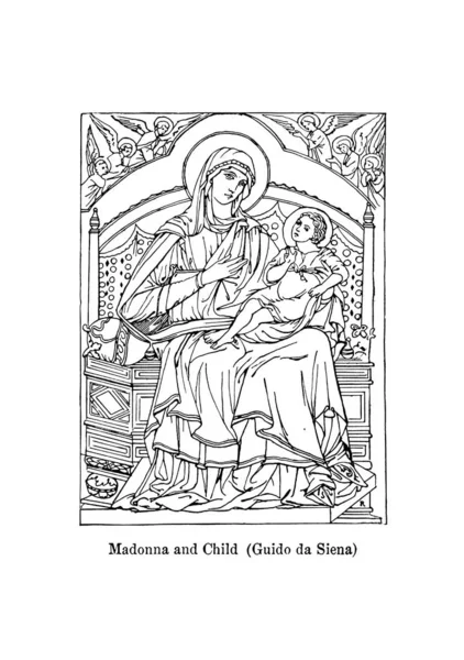 Maagd Maria Oude Illustratie — Stockfoto