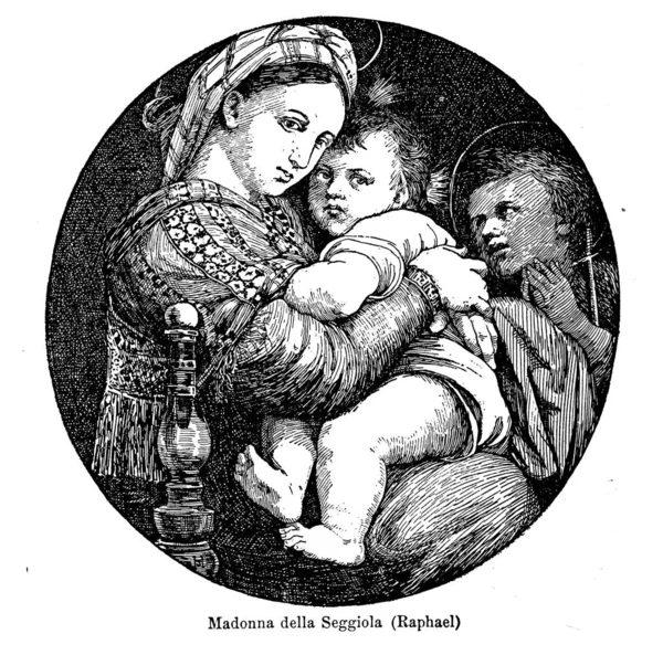 Jungfru Maria Gammal Illustration — Stockfoto