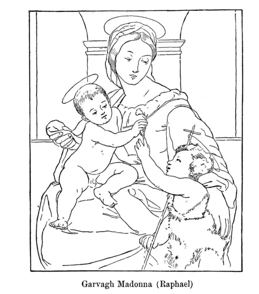 Virgin Mary Old Illustration — Stock Photo, Image