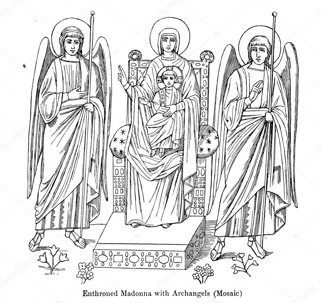 Virgin Mary. Old illustration