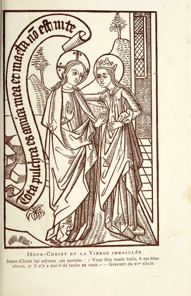 Дева Мария Старая Иллюстрация — стоковое фото