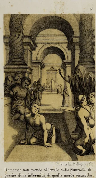 Dějiny Textů Kolem Nádherného Obrazu Baziliky Della Santissima Annunziaty Bazilika — Stock fotografie